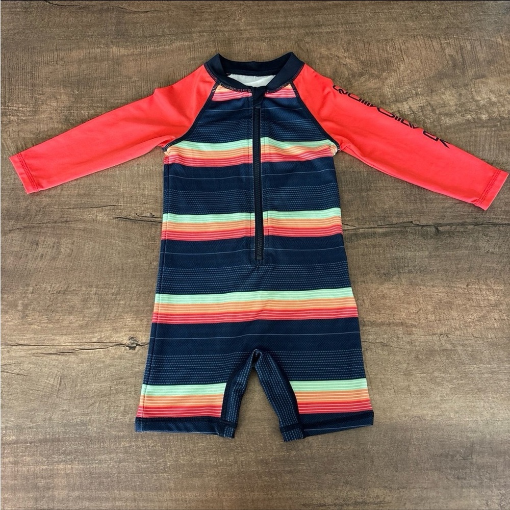 Quiksilver Boys Long Sleeve Striped Rashguard Suit (6-9m)